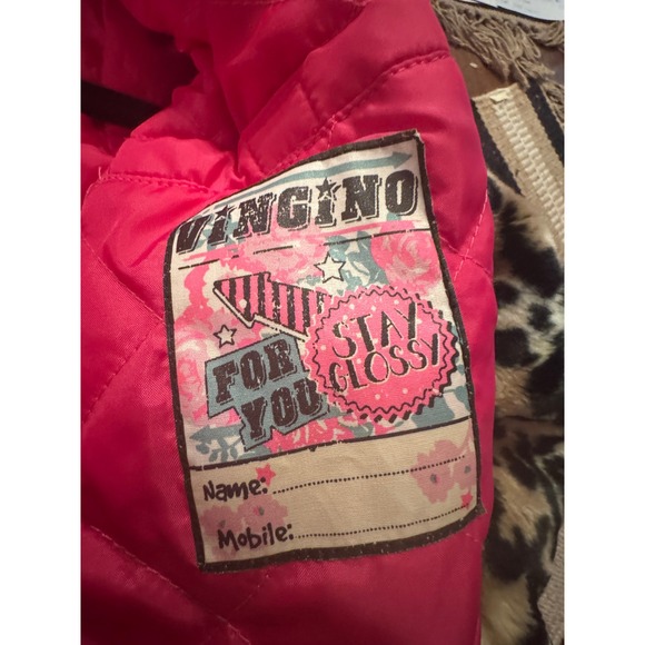 Vingino Girls Size 10 Leopard Print Faux Fur Bomber Jacket Dutch designer - Picture 4 of 9